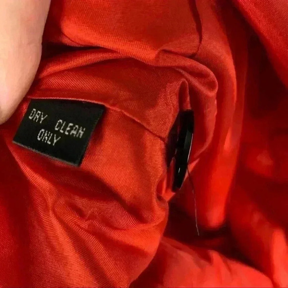 Linda Allard Ellen Tracy blazer size 10 red 100% linen double breasted 80s 90s - Picture 11 of 12